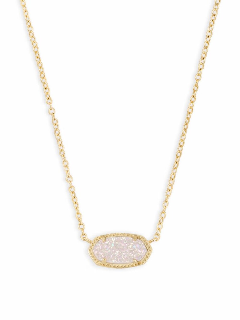 Kendra Scott Elisa Gold Pendant Necklace in Iridescent Drusy